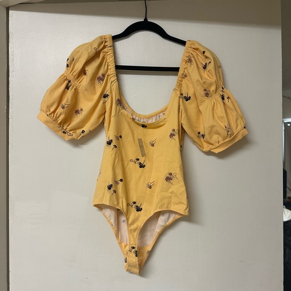 Free People Play Date Floral Print Stretch Cotton Bodysuit - Picture 3 of 7